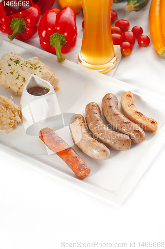 Image of selection of all main type of german wurstel saussages