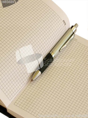 Image of pen in a diary 