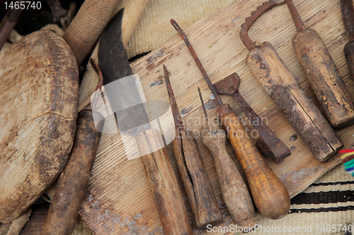 Image of Collection of wooden kitchen utensils
