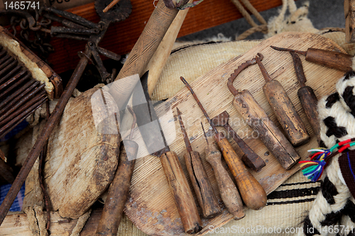 Image of Collection of wooden kitchen utensils