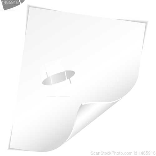 Image of Blank Sheet of Paper with Curved Corner