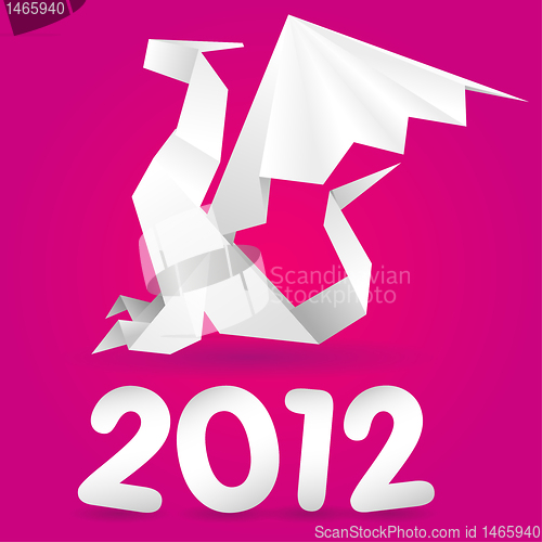 Image of Origami Dragon with 2012 Year