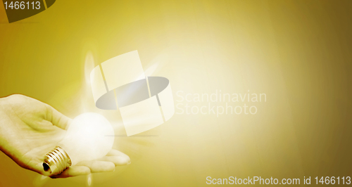 Image of Background with lit lightbulb