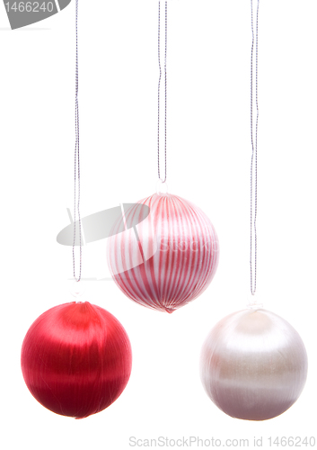 Image of Vintage Christmas Balls Striped Hanging Isolated