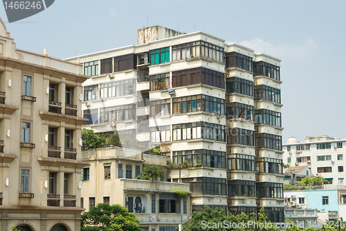 Image of Old Run Down Apartment Buildings in Guangzhou, China