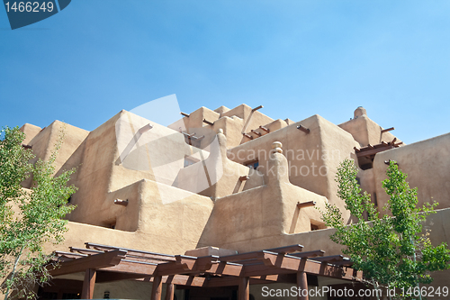 Image of Adobe Hotel Built Like a Pueblo Santa Fe New Mexico