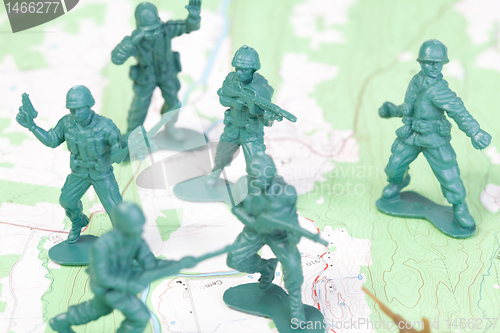 Image of Plastic Army Men Fighting Battle Topographic Map
