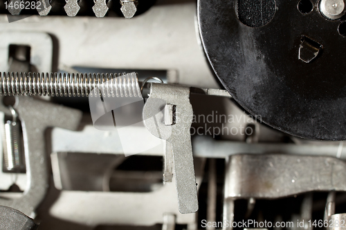 Image of Semi Abstract Macro Close-up of Machine Parts, Spring