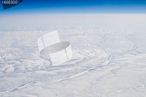 Image of Snow Covered Verkhoyansk Mountains Olenyok River 