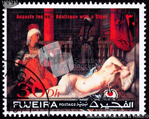 Image of Fujeria UAE Stamp Painting Auguste Ingress Odalisque with Slave