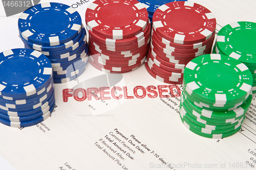 Image of Bet the House Poker Chips on Foreclosed Mortgage