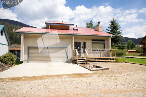 Image of Wooden Ski Chalet Cabin Mountains New Mexico