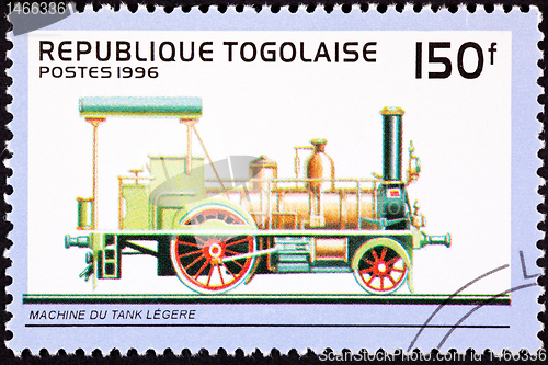 Image of Canceled Togo Postage Stamp Old Railroad Steam Engine Locomotive