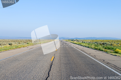 Image of Middle of Empty Road Rural Taos New Mexico