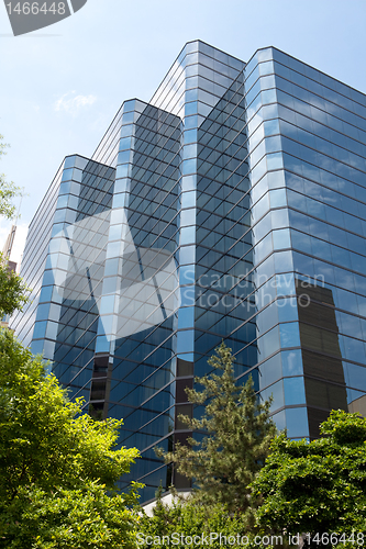 Image of XXXL Modern Blue Glass Office Building, Rosslyn, Virginia