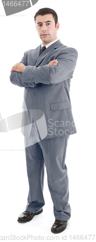 Image of Confident Hispanic Man Standing with Arms Crossed Isolated