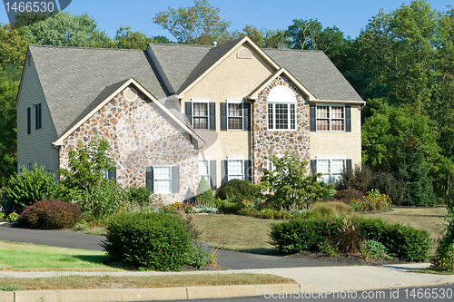 Image of New Stone Faced Single Family Home Suburban Philadelphia, Pennsy