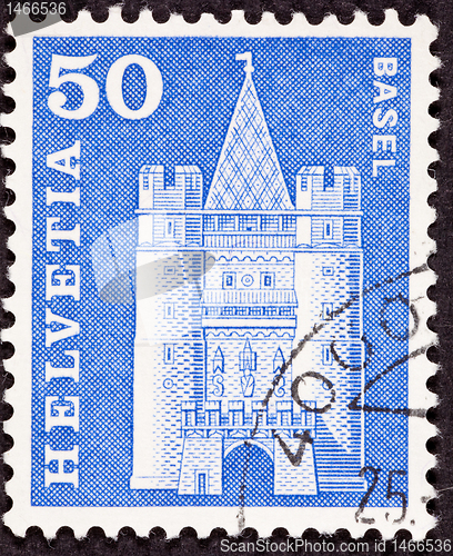 Image of Swiss Stamp Spalen Gate in Basel