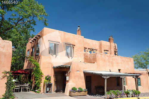 Image of Modern Adobe Restaurant in Santa Fe, New Mexico, United States
