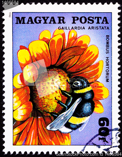Image of Hungarian Postage Stamp Garden Bumblebee Bombus Hortorum Blanket
