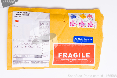 Image of Fragile Canadian Airmail Mailer Package Customs