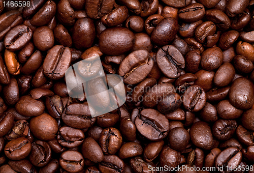 Image of Roasted coffee beans background