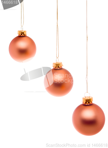 Image of Pastel Christmas Ball Pink Salmon Hanging Isolated