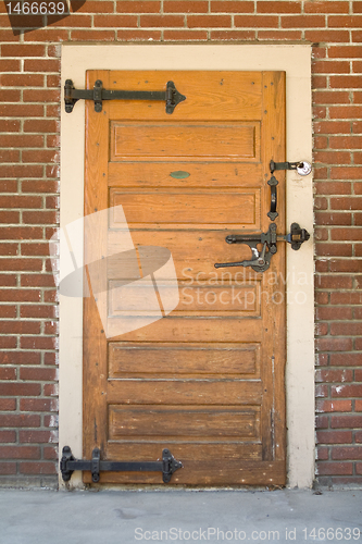 Image of Old Fashioned Wooden Restaurant Refrigerator Door