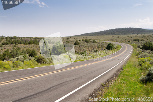 Image of Middle of the Road Empty Highway Curving NM USA