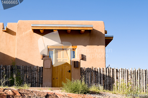 Image of Adobe Single Family Home Fence Santa Fe New Mexico