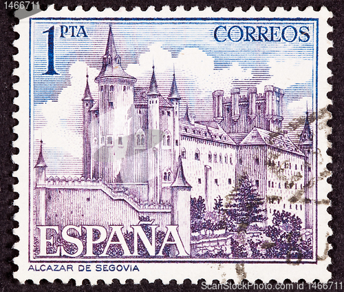 Image of Stamp Segovia Castle, Spain, Ornate Fortification