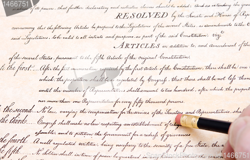 Image of Editing Erasing First Amendment US Constitution