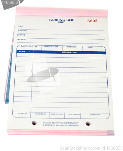 Image of Pad Blank Packing Slips Invoices Isolated White