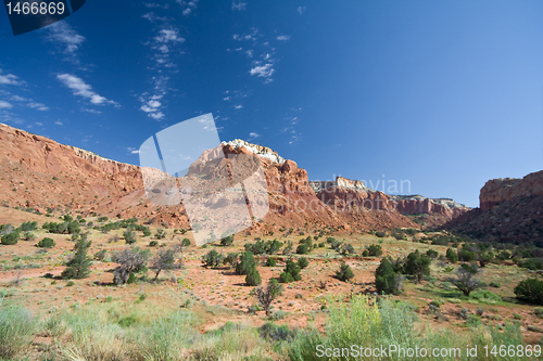 Image of Red Sandstone Mesa Canyon Landscape Ghost Ranch Abiquiu New Mexi