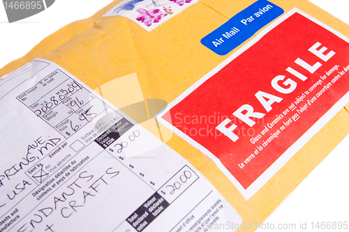 Image of Fragile Canadian Airmail Mailer Package Customs