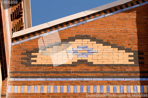 Image of Colorful Vintage Bricks Pattern on Wall