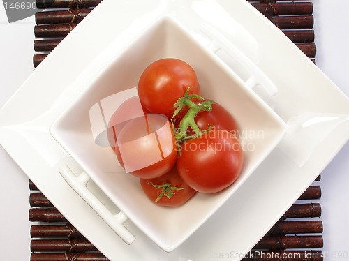 Image of Small tomatoes in a chinaware