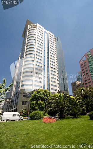 Image of Modern Office Building Downtown Shanghai, China