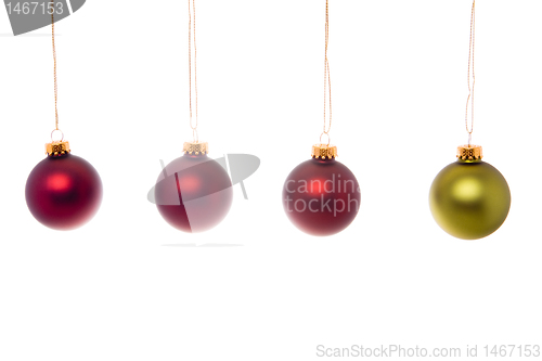 Image of Green Red Christmas Ball Isolated White Background