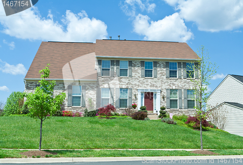 Image of Front Brick Single Family House Home Suburban MD