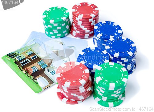 Image of Bet the House Poker Chips on Foreclosed Mortgage