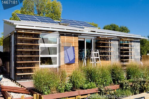 Image of Modern Solar Home Louvered Photovoltaic Panels