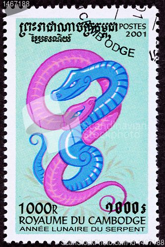 Image of Canceled Cambodian Postage Chinese Year of the Snake 2001 Series