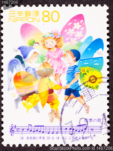 Image of Stamp Fairy Children Singing "Song of Seasons"