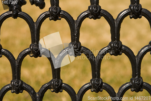 Image of Close up of Ornate Iron Fence