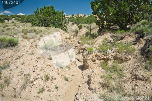 Image of Desert Wash Arroyo Showing Erosion New Mexico