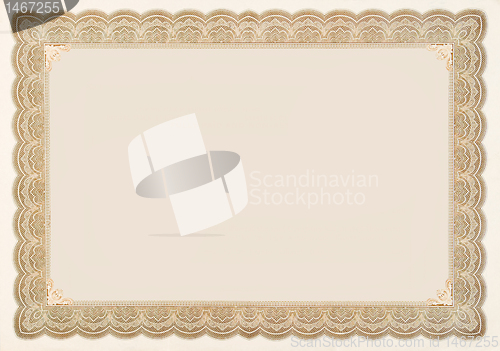 Image of Old Vintage Stock Certificate Empty Boarder