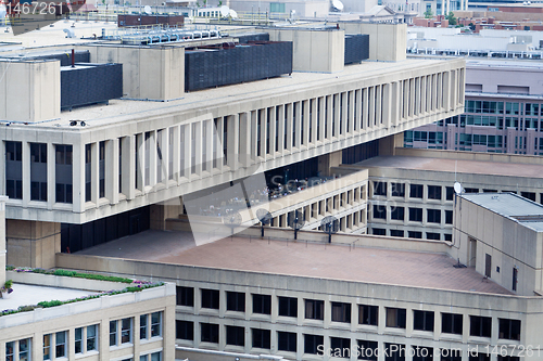 Image of J Edgar Hoover FBI Building Above Washington DC