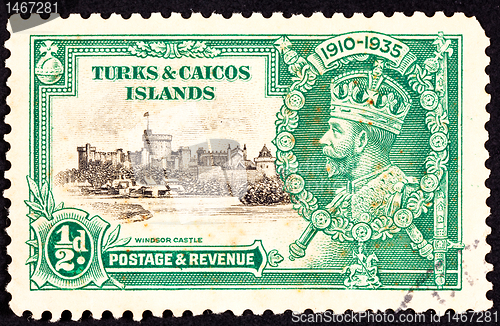 Image of Canceled Turks Caicos Postage Stamp King George V Windsor Castle