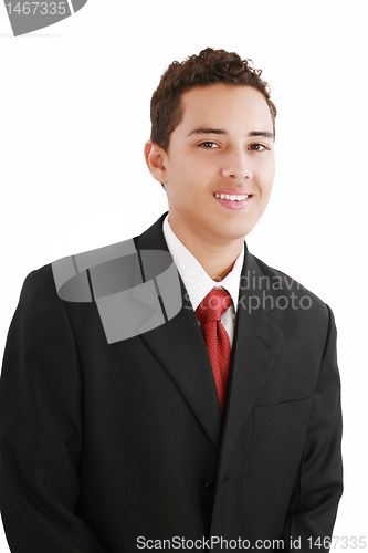 Image of Handsome young man in suit and tie. 